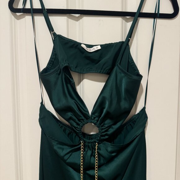 12th Tribe Audrey Emerald Satin Jumpsuit - medium - Picture 8 of 12